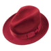 Large Snap Brim Fedora Hat - JSA Hats Fedora Hat Jeanne Simmons WWWF119BD Burgundy  