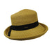 Up Turn Brim Summer Hat - Scala Collection Hats Kettle Brim Hat Scala Hats WSPS653BN Brown  