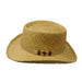 Organic Raffia Gambler with Palm Tree Pin - Scala Hats for Men Gambler Hat Scala Hats MR9NTS Natural S (21 1/2") 