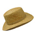 Organic Raffia Gambler with Palm Tree Pin - Scala Hats for Men Gambler Hat Scala Hats    
