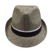 Plaid Fedora Hat with Black Band Fedora Hat Mentone Beach    