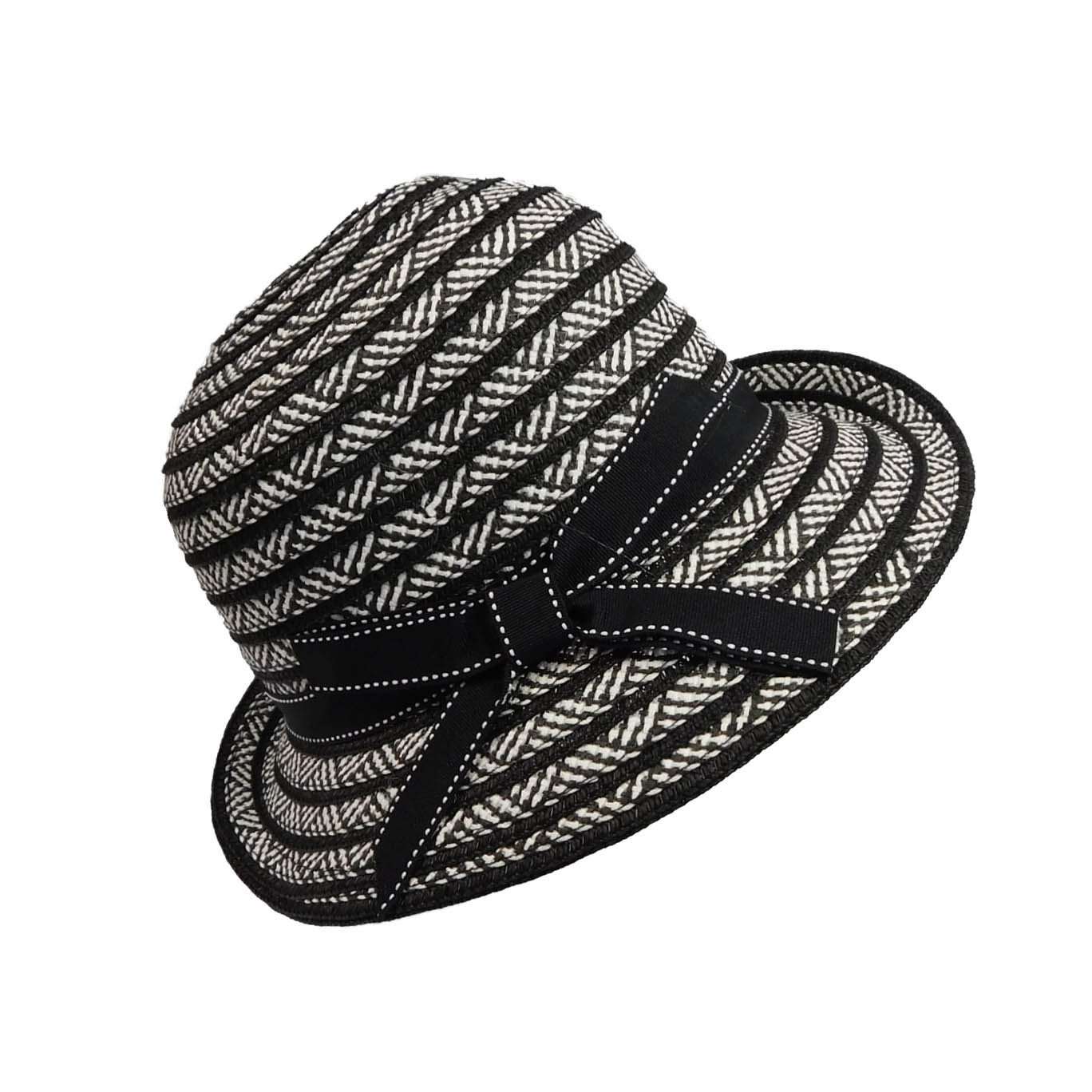 Striped Asymmetrical Summer Cloche, Cloche - SetarTrading Hats 