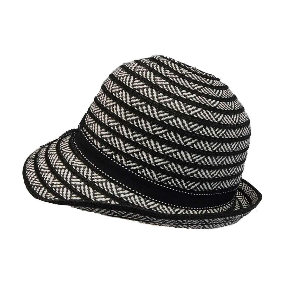 Striped Asymmetrical Summer Cloche, Cloche - SetarTrading Hats 