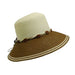 Two Tone Summer Hat with Crochet Flower, Wide Brim Hat - SetarTrading Hats 