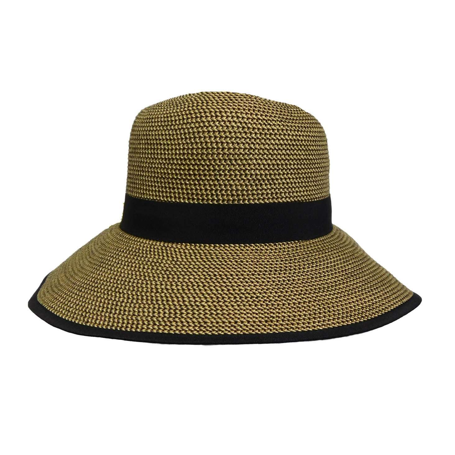 Simplicity Tan Sun Hat with Black Band- OSFM ,:22.5 diameter , NWTn Provence Raffia Sun Hat UPF50+ | Women main image 4