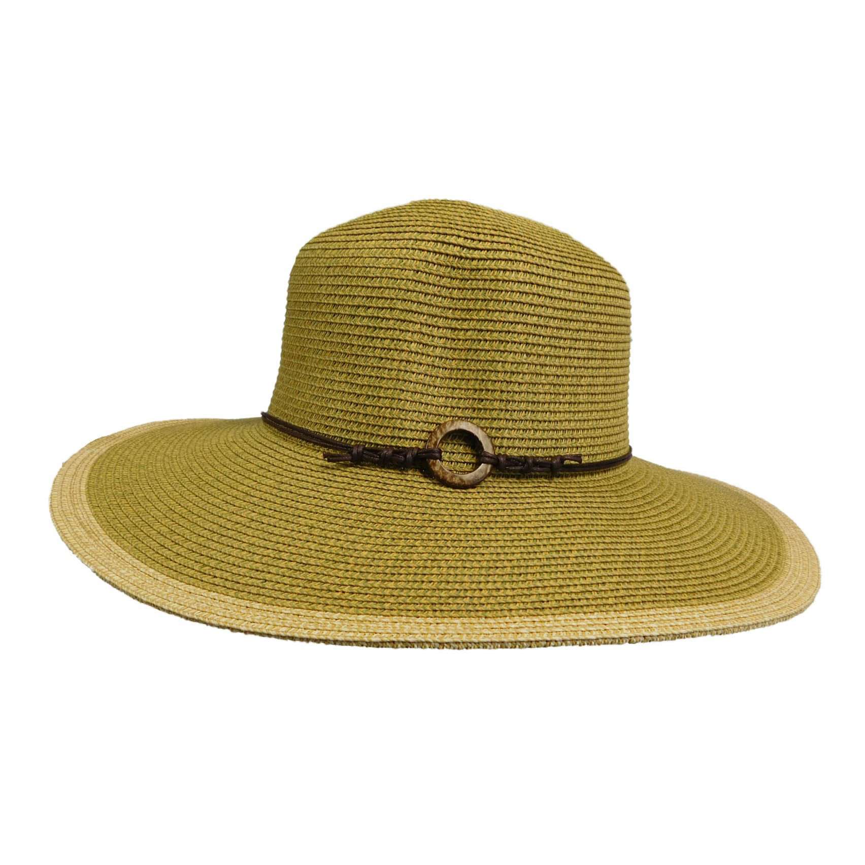 Flat Brim Sun Hat with Contrast Edge Floppy Hat Jeanne Simmons    