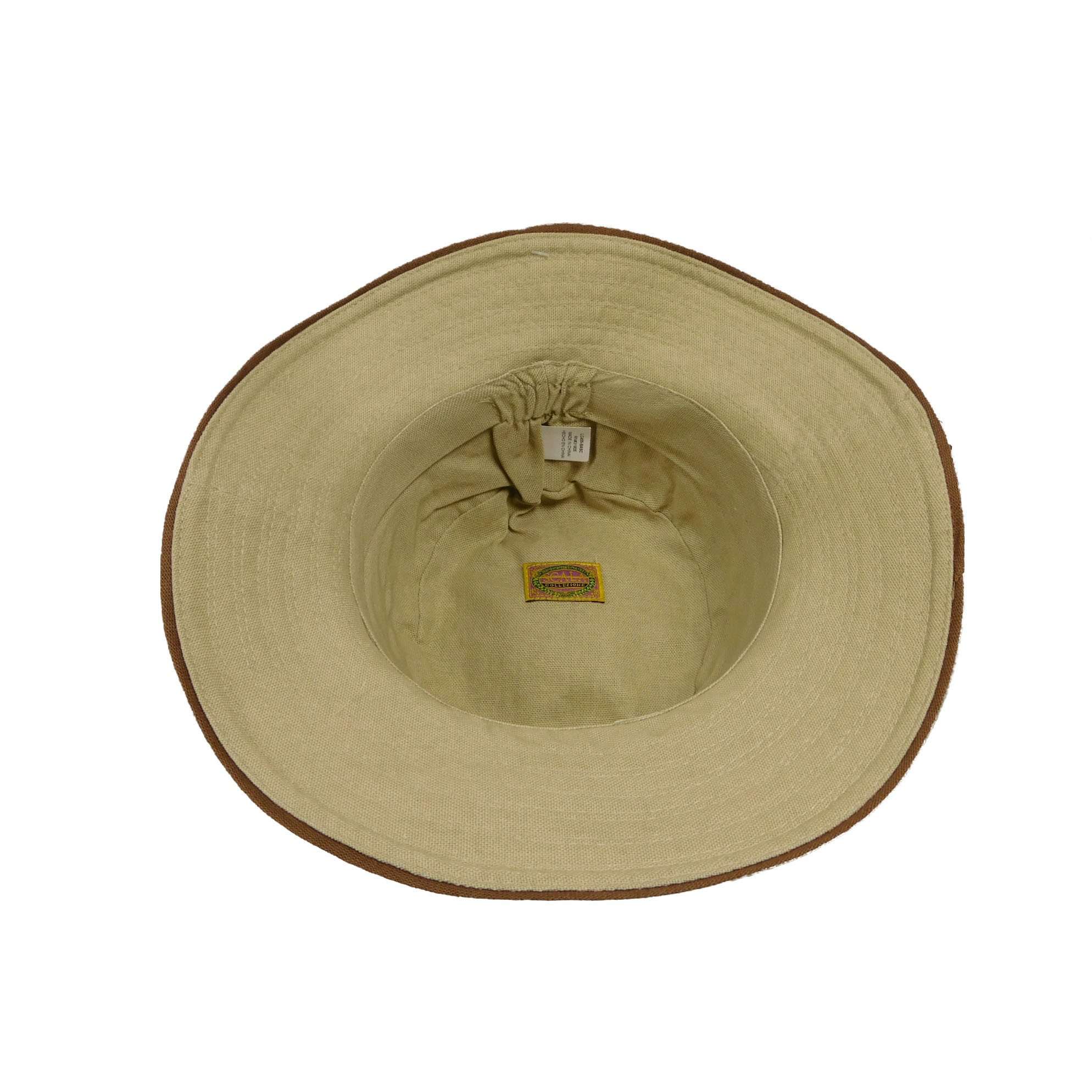 Cotton Bucket Hat with Contrast Tie - Scala Collezione Hats Navy/White / Medium (57 cm)