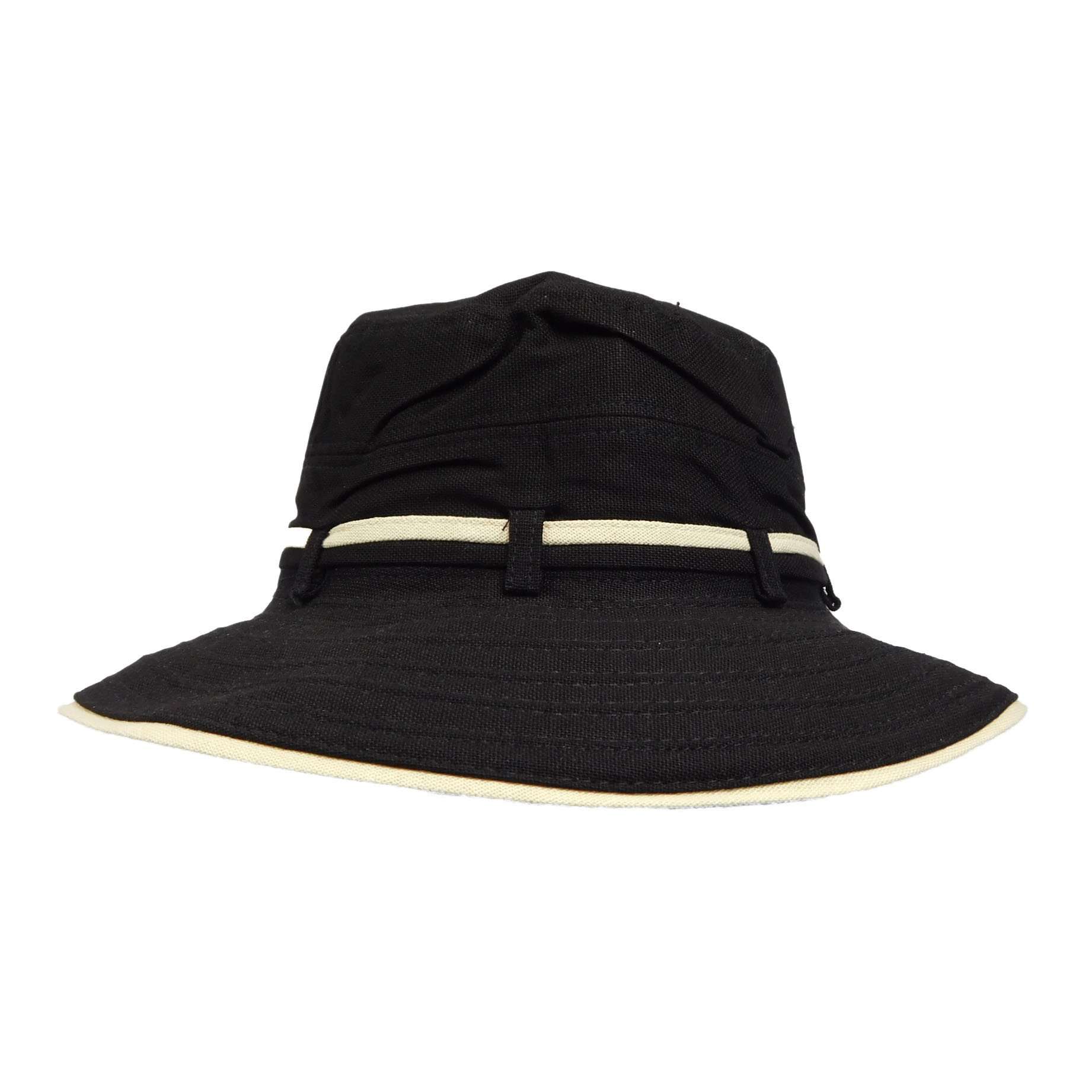 Cotton Bucket Hat with Contrast Tie - Scala Collezione Hats Bucket Hat Scala Hats    