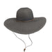 Tropical Trends Wide Brim Sun Hat with Chin Cord Wide Brim Sun Hat Dorfman Hat Co. lt122bk Black  