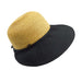 Ribbon and Straw Facesaver - Scala Collezione Facesaver Hat Scala Hats WSRS680BK Black Medium (57 cm) 