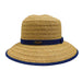 Cappelli Big Brim Hat with Ribbon Accent Wide Brim Hat Cappelli Straworld WSPS692NV Navy M/L (57 - 58 cm) 