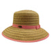 Cappelli Big Brim Hat with Ribbon Accent Wide Brim Hat Cappelli Straworld WSPS692PK Pink M/L (57 - 58 cm) 