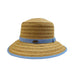 Cappelli Big Brim Hat with Ribbon Accent Wide Brim Hat Cappelli Straworld WSPS692LB Light blue M/L (57 - 58 cm) 