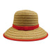 Cappelli Big Brim Hat with Ribbon Accent Wide Brim Hat Cappelli Straworld WSPS692RD Red M/L (57 - 58 cm) 