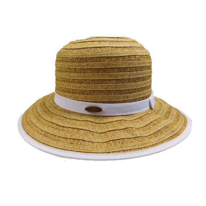 Cappelli Big Brim Hat with Ribbon Accent Wide Brim Hat Cappelli Straworld WSPS692WH White M/L (57 - 58 cm) 