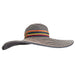 Huge Striped Brim Floppy with Multicolor Band Floppy Hat Jeanne Simmons js8120bw Black / White  