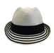 Striped Brim Fedora Hat Fedora Hat Jeanne Simmons js8366wh White  