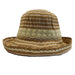 Striped Ribbon Hat with Lace Detail, Kettle Brim Hat - SetarTrading Hats 