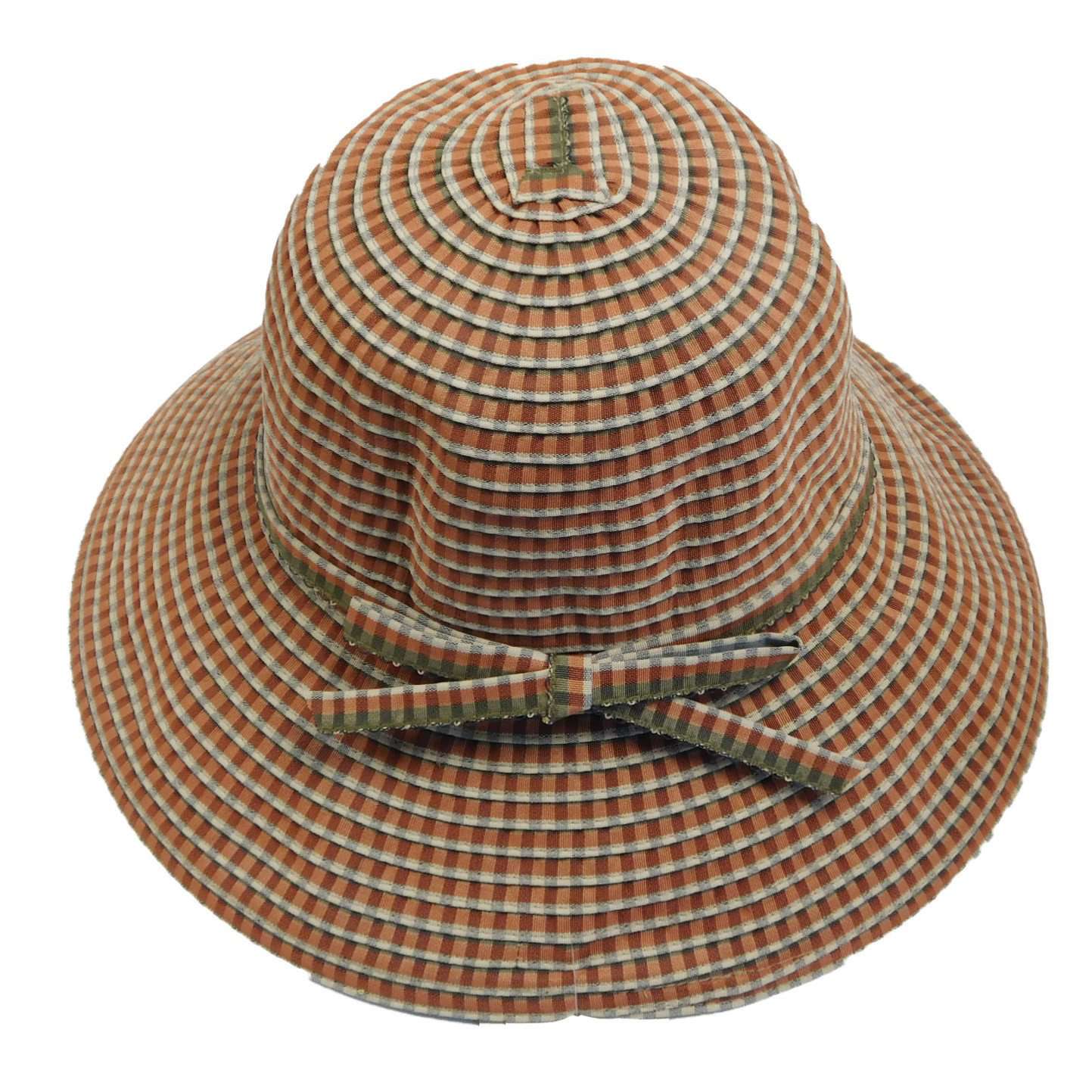 Checkered Ribbon Summer Big Brim Hat - Jeanne Simmons Hats Wide Brim Hat Jeanne Simmons    