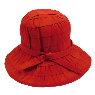 Ribbon Hat with Wire Brim Wide Brim Hat Jeanne Simmons WSPO714RD Red  