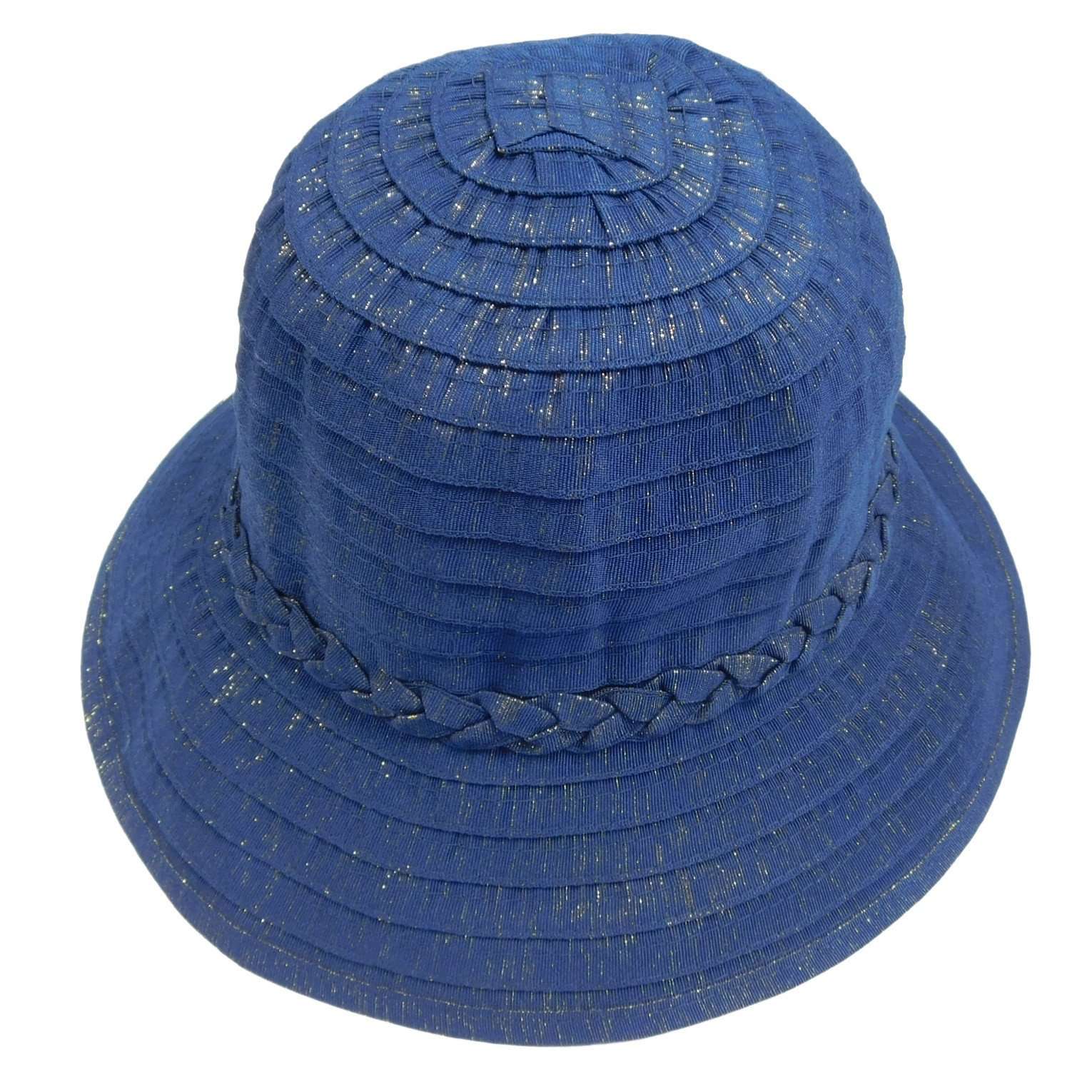 Ribbon Bucket Hat with Metallic Detail - Jeanne Simmons Cloche Jeanne Simmons    