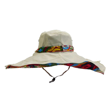 Sun Hat with Boho Lining Floppy Hat Jeanne Simmons WSldy052IV Ivory  