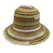 Striped Ribbon and Toyo Braid Bucket Hat Wide Brim Hat Jeanne Simmons    