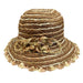Toyo Braid Bucket Hat with Crochet Detail Cloche Jeanne Simmons WSPS724BN Rust  