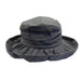 Pleated Ribbon Hat Kettle Brim Hat Jeanne Simmons WSPO721BK Black  