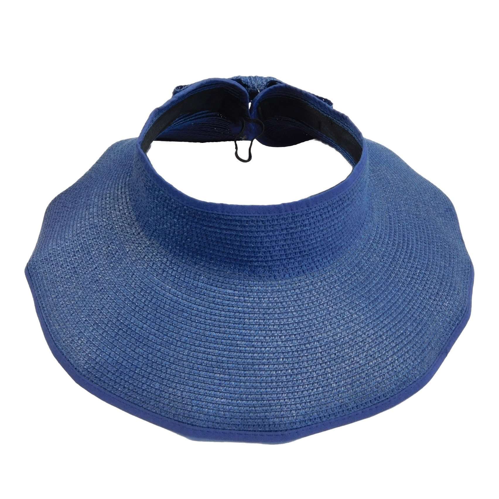Paper Braid Rollup Visor with Bow Visor Cap Jeanne Simmons    