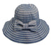 Sun Hat with Stitching Detail Wide Brim Hat Jeanne Simmons js9208bl Blue  
