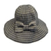 Sun Hat with Stitching Detail Wide Brim Hat Jeanne Simmons js9208bk Black  