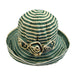 Striped Kettle Brim Hat with Flowers, Kettle Brim Hat - SetarTrading Hats 
