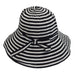 Striped Ribbon Sun Hat Kettle Brim Hat Jeanne Simmons    