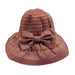 Pulled Ribbon Sun Hat with Bow by JSA for Women Wide Brim Hat Jeanne Simmons    