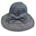 Pulled Ribbon Sun Hat with Bow by JSA for Women Wide Brim Hat Jeanne Simmons    