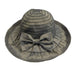 Pulled Ribbon Sun Hat with Bow by JSA for Women Wide Brim Hat Jeanne Simmons js9215BK Black  