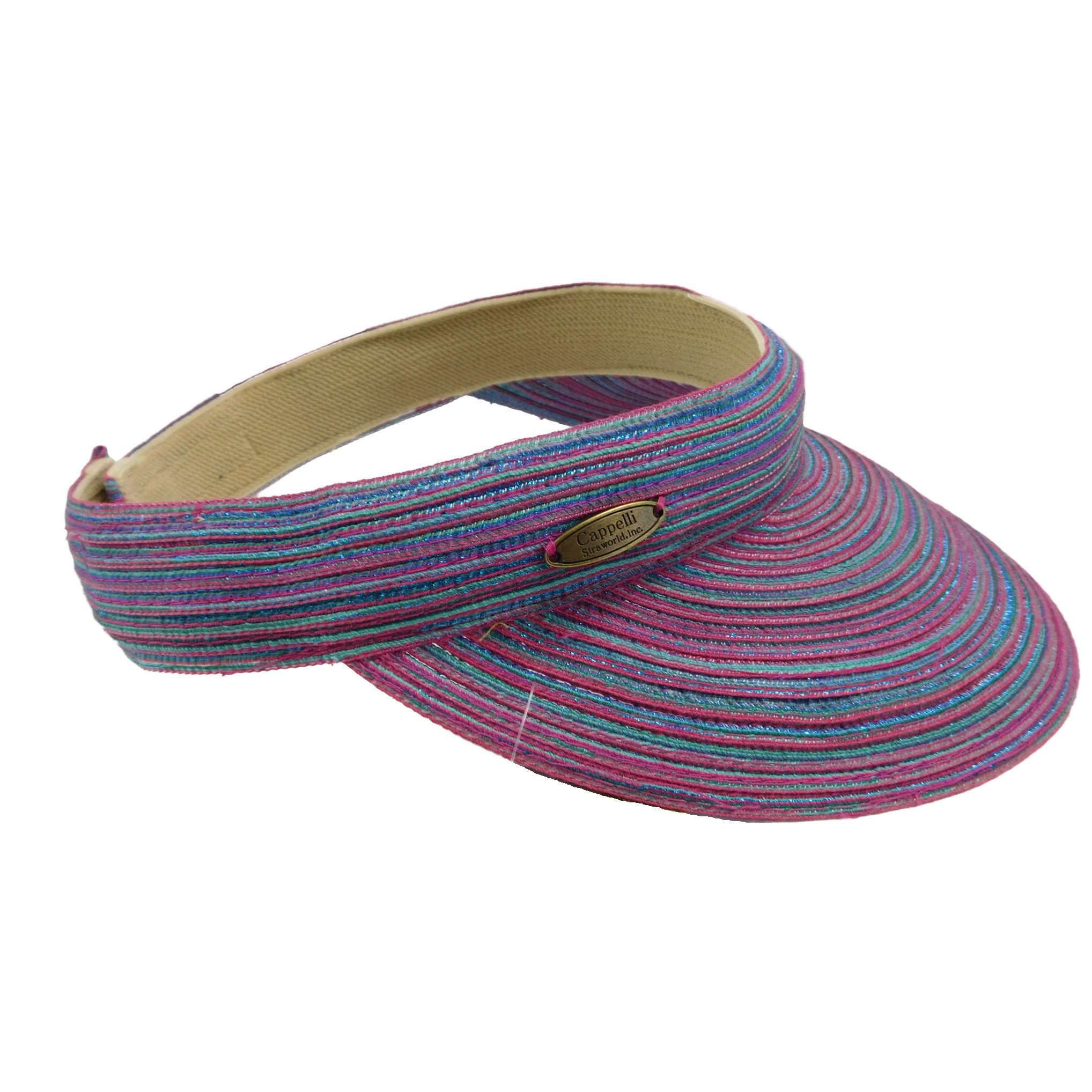 Cappelli Polybraid Multicolor Sun Visor, Visor Cap - SetarTrading Hats 