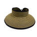Two Tone Roll Up Wrap Around Sun Visor Hat by Boardwalk Visor Cap Boardwalk Style Hats da148-2bk Black OS 