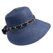 Summer Cloche with Gold Chain Link Band and Scarf Cloche Something Special LA htp666nv Navy Medium (57 cm) 