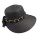 Summer Cloche with Gold Chain Link Band and Scarf Cloche Something Special LA htp666bk Black Medium (57 cm) 