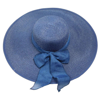Large Brim Sun Hat with Scarf Floppy Hat Something Special LA WSPS474NV Navy  