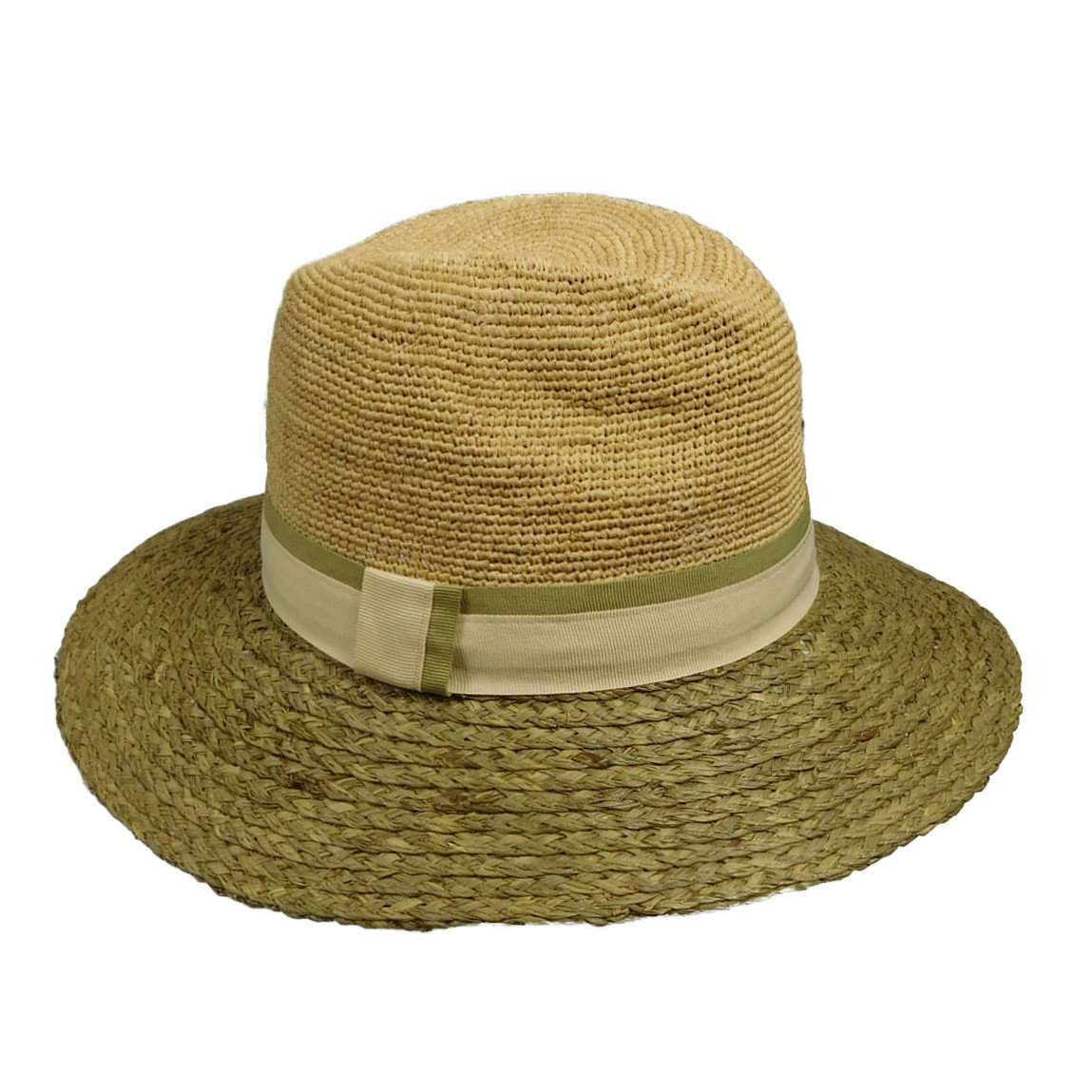 Two Tone Raffia Safari Hat Safari Hat Something Special LA WSRA477NT Natural  