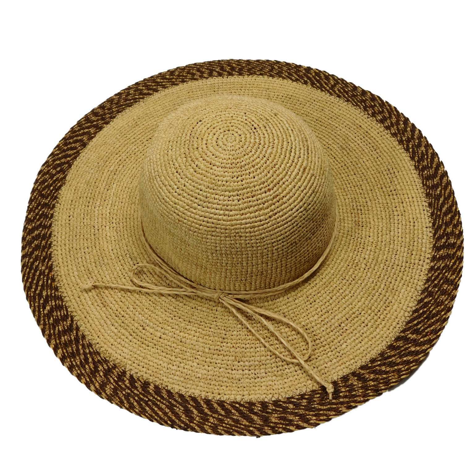 Two Tone Natural Raffia Beach Hat - Sophia Hat Collection Floppy Hat Something Special LA WSRA483BN Brown Medium (57 cm) 