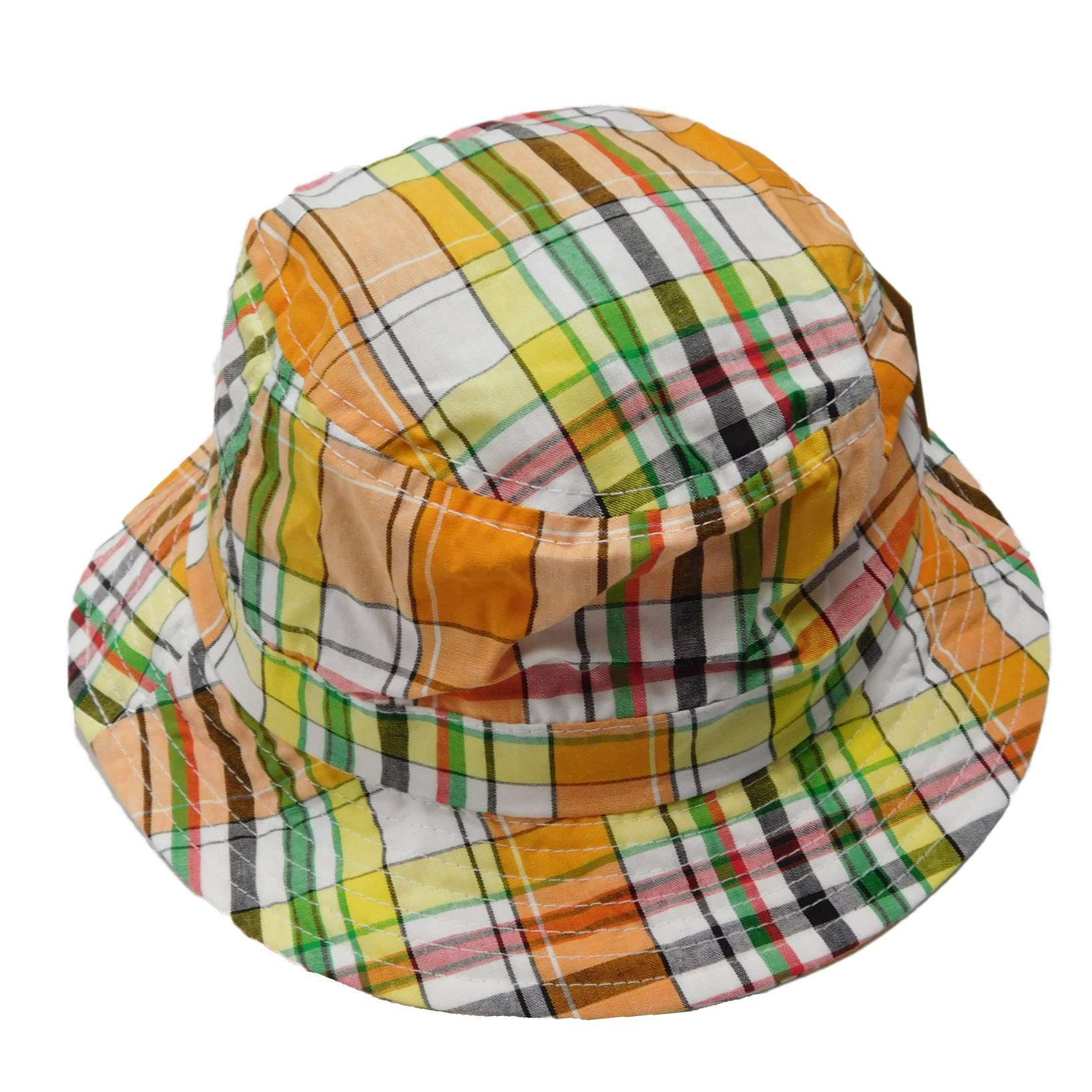 Tropical Trends Plaid Golf Bucket Hat Bucket Hat Dorfman Hat Co. WSCT485OR Orange  