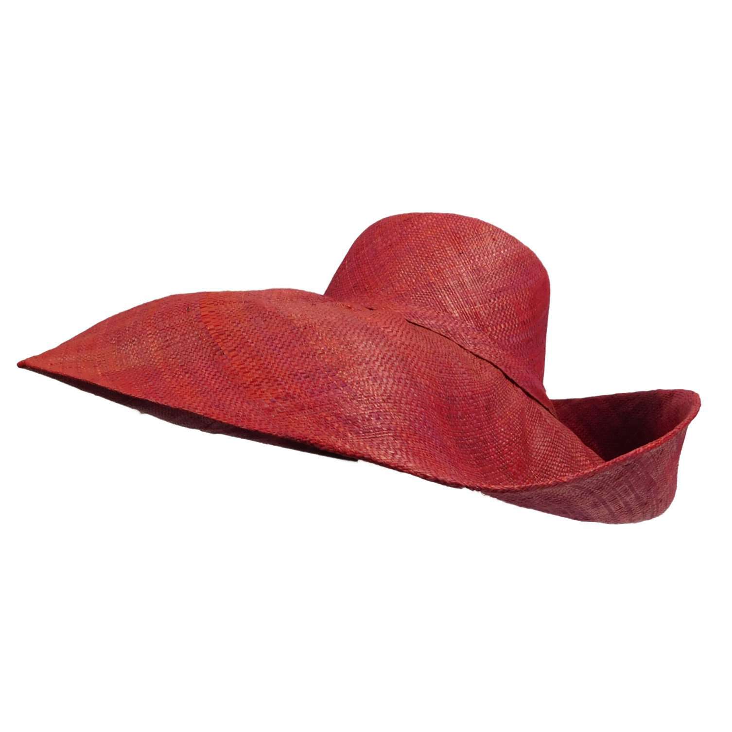 Artisan Madagascar Hat Raffia Satroka Pleated Sun Hat Handwoven Turn-Up Brim Bow Madagascar Raffia Extra Wide Brim Two Tone Beach Hat  main image 2
