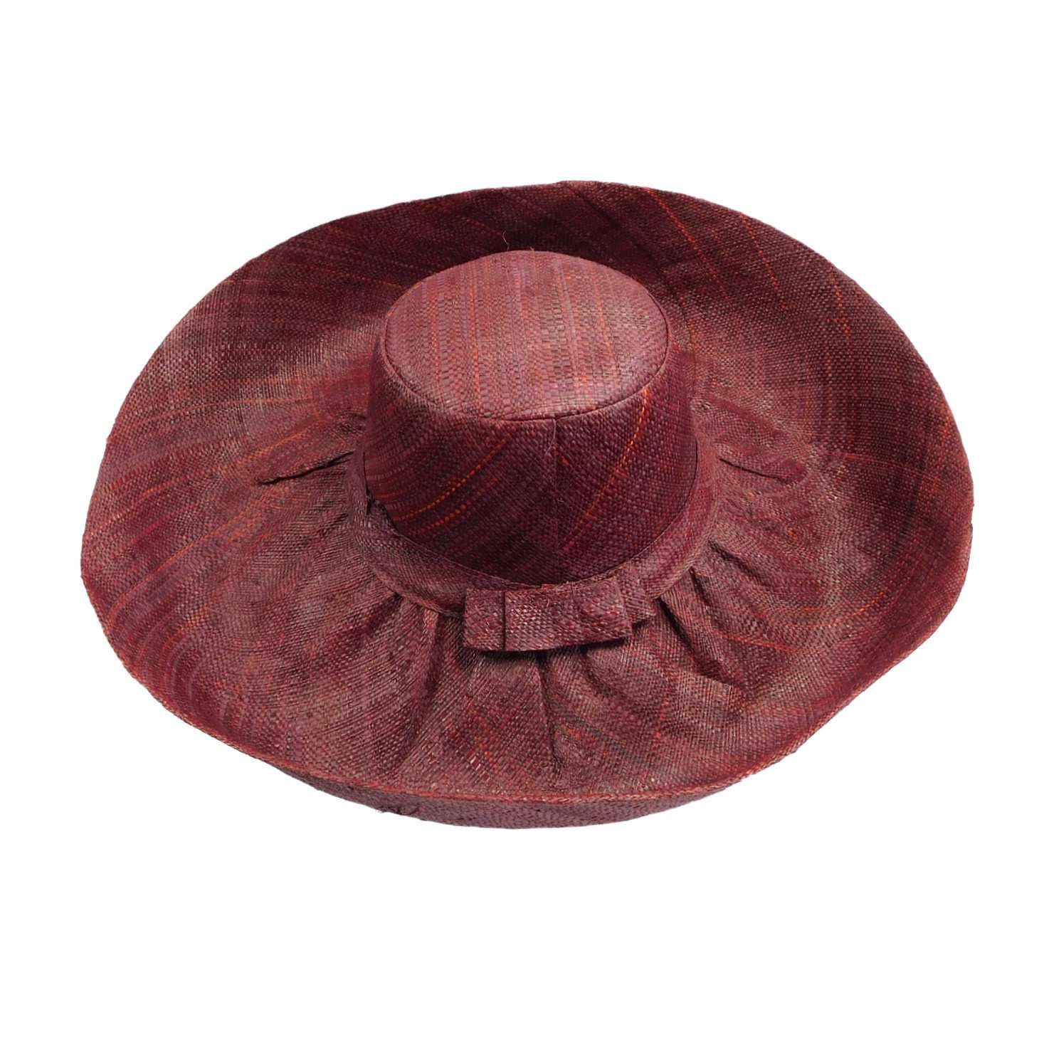 Frye Red Raffia Straw Wide Brim Raw Edge Woven Sun Hat OS Faire - The Online Wholesale Marketplace & Store main image 4