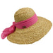 Raffia Sun Hat with Georgette Scarf Wide Brim Hat Cappelli Straworld WSRA496HP Hot Pink  
