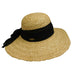 Raffia Sun Hat with Georgette Scarf Wide Brim Hat Cappelli Straworld WSRA496BK Black  
