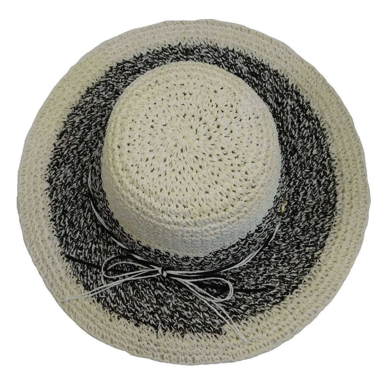 Hand Crocheted Twisted Toyo Floppy Hat - Cappelli Straworld Floppy Hat Cappelli Straworld WSTS499WH White Medium (57 cm) 